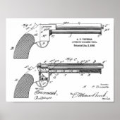 1909 Gun Auto Patent Art Zeichnend Print Poster (Vorne)
