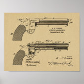 1909 Gun Auto Patent Art Zeichnend Print Poster (Vorne)