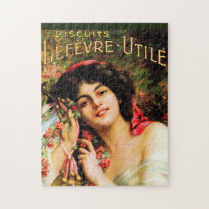 1909 hübsche Dame Biscuits Lefevre-Utile Puzzle