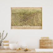 1909 Los Angeles, CA Birds Eye Panoramablick Karte Poster (Küche)
