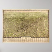1909 Los Angeles, CA Birds Eye Panoramablick Karte Poster (Vorne)