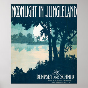 1909 Mondlicht in Jungleland Notenblatt Poster