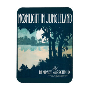 1909 Mondlicht in Jungleland Notendruck Magnet