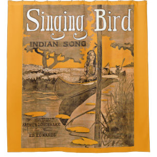 1909 Singing Bird Notendruck Duschvorhang