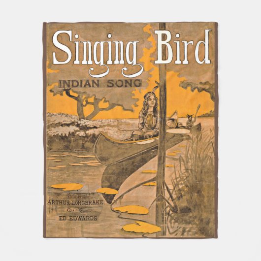 1909 Singing Bird Notendruck Fleecedecke (Vorderseite)