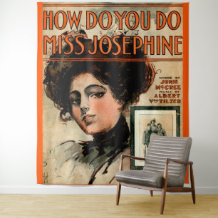 1909 Wie geht es dir um Josephine Notenblätter? Wandteppich