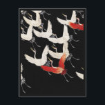 1910-1920 Furisode mit einer Unzahl von fliegenden Postkarte<br><div class="desc">Dies ist eine digital verbesserte Version von 1910-1920 Furisode mit einem Myriad of Flying Cranes Pattern. Das Kunstwerk zeigt ein bezauberndes Muster von mehreren Kranen im Flug, aufgefangen in der Mitte mit Grazie und Eleganz. Die Krane werden in zarten Weiß- und Rottönen gerendert, die Flügel jedes Vogels breiten sich aus,...</div>