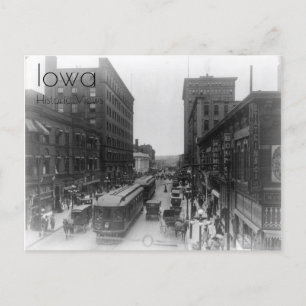 1910 Ansicht von Downtown Des Moines Postkarte