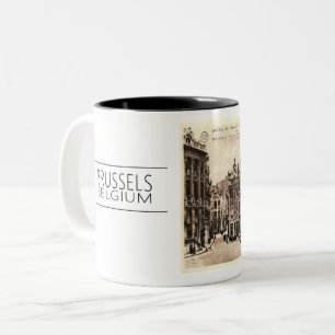 1910 BRÜSSEL, BELGIEN FOTO-ANSICHTSKARTE ZWEIFARBIGE TASSE
