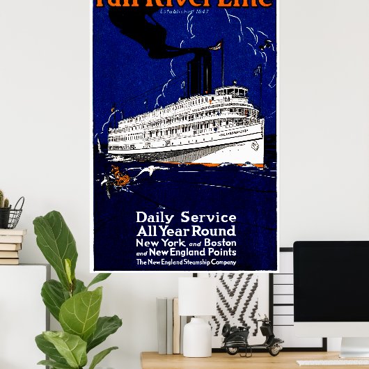 1910 Fall River Steamship Line Poster (Heimbüro)