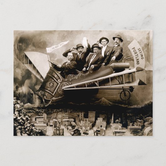 1910 Flug über Portland Postkarte (Vorderseite)