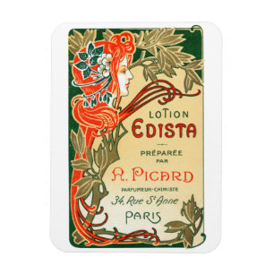1910 französisches Jugendstil-Etikett Magnet