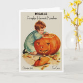 1910!!! "HALLOWEEN FACES & HAPPY HEARTS" GREETING KARTE (Gelbe Blume)