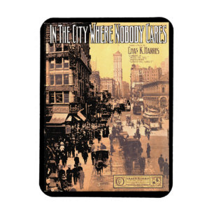 1910 in der Stadt, in der sich niemand um Noten kü Magnet