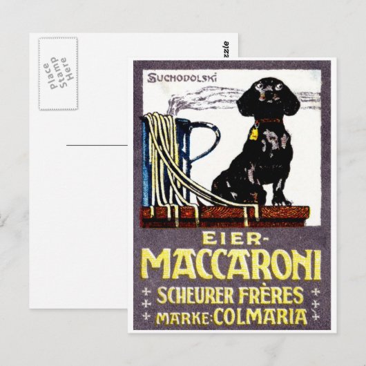 1910 Maccaroni-Poster Postkarte (Vorne/Hinten)