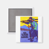 1910 Österreichisches Skiposter Magnet (Vorderseite/Rückseite)