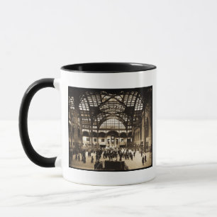 1910 Penn Station NYC Magisches Laternenbild Sepia Tasse