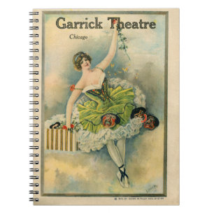 1910 Schönes Thespian Garrick Theater Chicago Notizblock