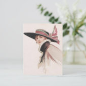 1910 Vintage Frau mit Bonnet Postkarte (Stehend Vorderseite)