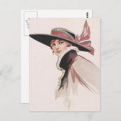 1910 Vintage Frau mit Bonnet Postkarte (Vorne/Hinten)
