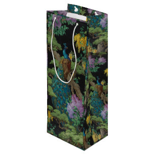 1910 Vintages Tapete Zedernbaum Geschenktüte Für Weinflaschen