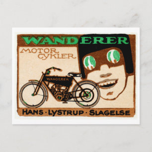 1910 Wanderer Motorrad-Poster Postkarte
