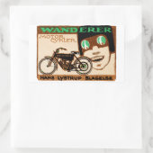 1910 Wanderer Motorrad-Poster Rechteckiger Aufkleber (Tasche)