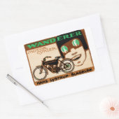 1910 Wanderer Motorrad-Poster Rechteckiger Aufkleber (Umschlag)