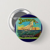 1910er Defender Marke Packing Segelbootlabel Button (Vorne & Hinten)