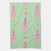 1910er Fashion Illustration Lady & Pekingese Dog Geschirrtuch (Vertikal)