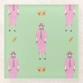 1910er Fashion Illustration Lady & Pekingese Dog Glasuntersetzer (Vorderseite)