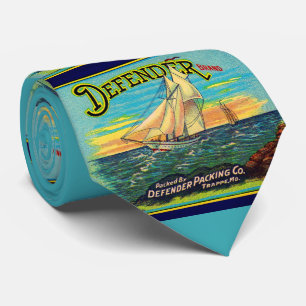 1910er Jahre Defender-Marke Verpackung Segelboot E Krawatte