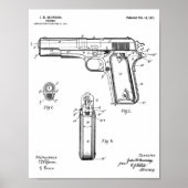 1911 Colt Browning Gun Patent Art Zeichnend Print Poster (Vorne)