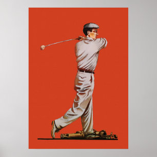1911 Golf Aquarell Print Poster