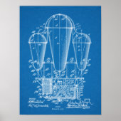 1911 Luftschiff Ballon Patentkunst Zeichnend Print Poster (Vorne)
