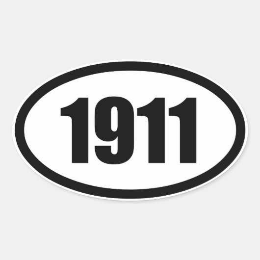 1911 OVALER AUFKLEBER (Vorderseite)