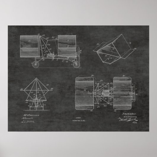 1911 Patent für Flugmaschine Zeichnend Druck Poster (Vorne)