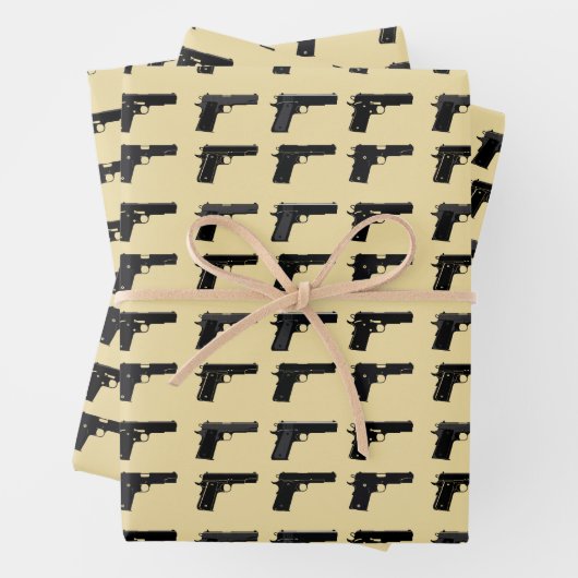 1911 Silhouette-Muster Zielsport Geschenkpapier Set (Beispiel)