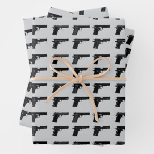 1911 Silhouette-Muster Zielsport Geschenkpapier Set
