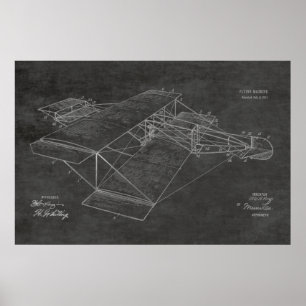 1911 Vintage Flugzeug Patent Kunst Zeichnung Druck Poster