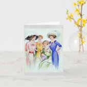 1911 Vintage Modekarte Karte (Gelbe Blume)