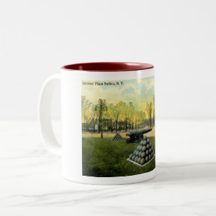 1911 Vintage Soldiers' Place, Buffalo, NY Zweifarbige Tasse