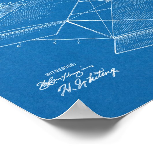 1911 Zeichnend Flugmaschine Poster (Ecke)