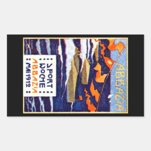 1912 Abbazia Speed Boat Races Rechteckiger Aufkleber