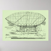 1912 Boat Airship Balloon Patent Art Drawing Print Poster (Vorne)