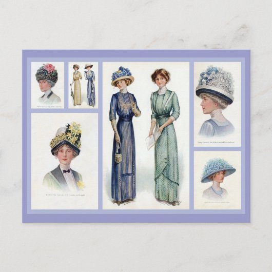1912 Edwardian Fashion Collage Postcard Postkarte (Vorderseite)