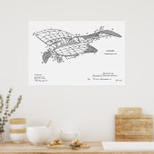 1912 Flugzeugpatentkunst Zeichnend Druck Poster (Küche)