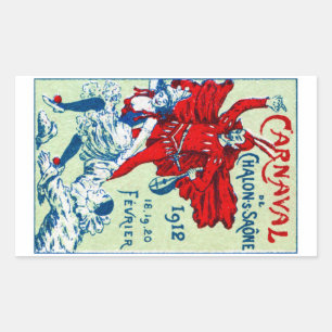 1912 Französischer Karnaval Rechteckiger Aufkleber