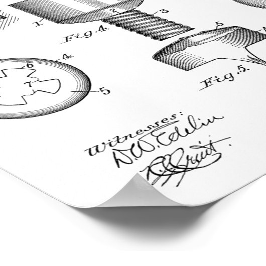 1912 Golf Cup Loch Design Patent Art Print Poster (Ecke)