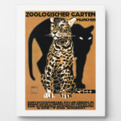 1912 Ludwig Hohlwein Leopard Münchner Zoo Poster Fotoplatte (Vorderseite)